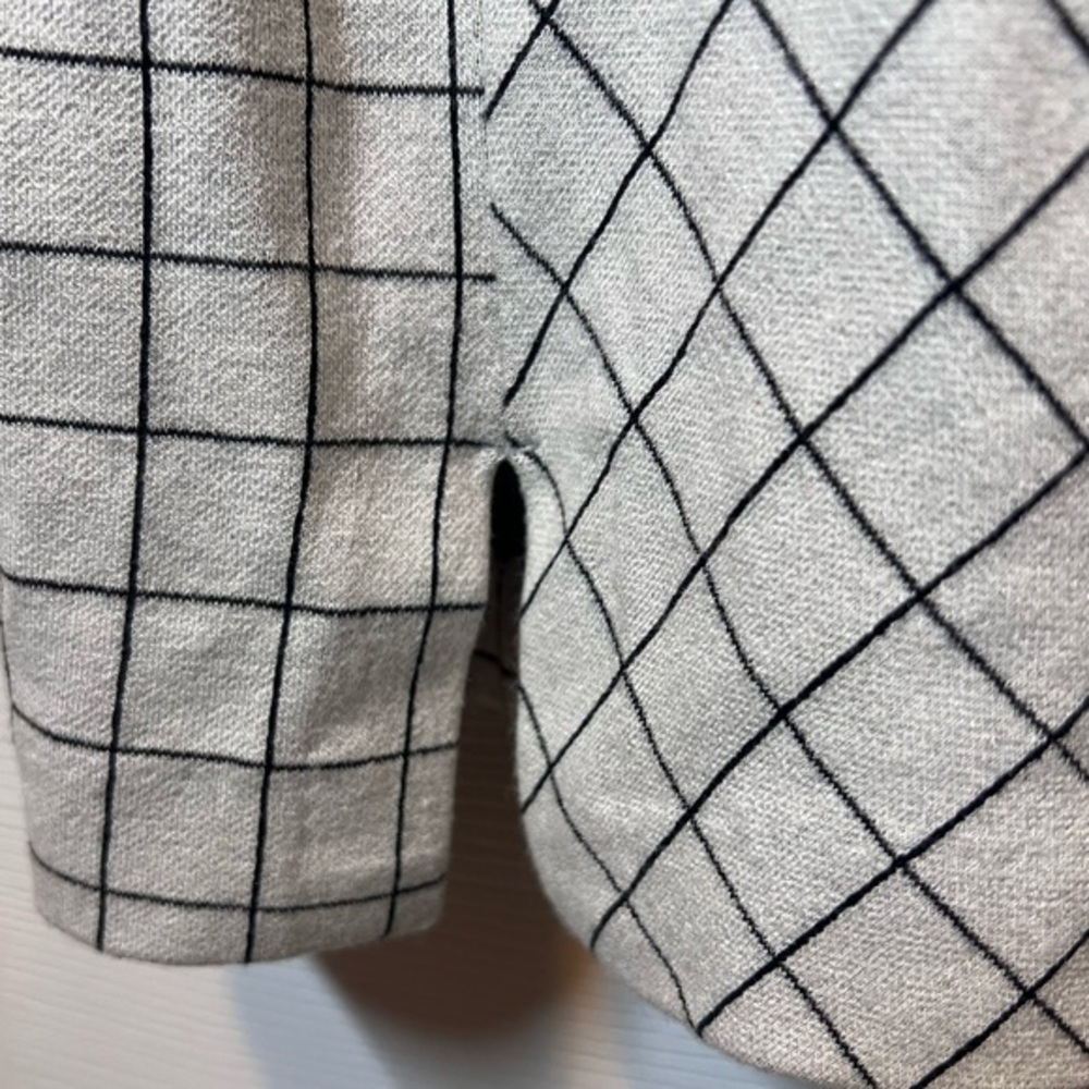 J Jill Ponte Knit Small Petite Black Gray Check 3/4 Sleeve Pullover Tunic - Picture 3 of 6